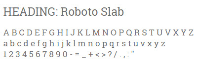 Roboto Slab Characters